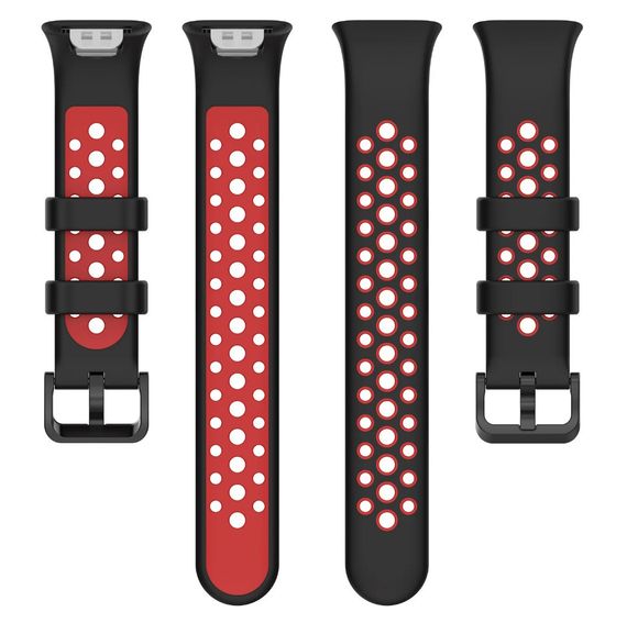 Силіконовий ремінець Primo Perfor Classic для фітнес браслета Xiaomi Smart Band 7 Pro - Black-Red | Зображення 2