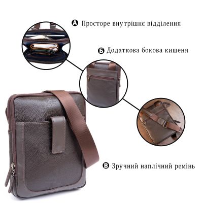 Сумка Shvigel На два відділення шкіряна Коричнева (11286) | Зображення 9