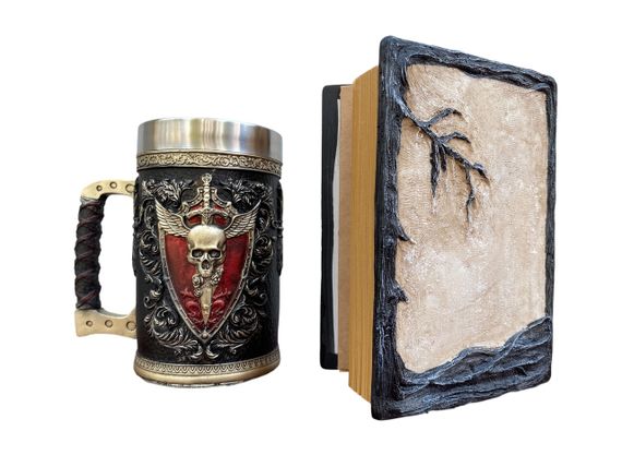 Подарунковий набір Кухоль 3D Крилатий Череп і Блокнот 3D «Тінь Ворона» | Зображення 1