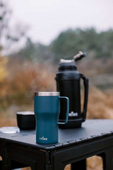 Термочашка Tribe Travel Mug 600 мл, Дорожня кружка трайб для авто та кемпінгових крісел, Синій | Зображення 6