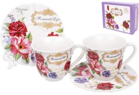 Кавовий набір Romantic Life E98 2 чашки 90мл і 2 блюдця