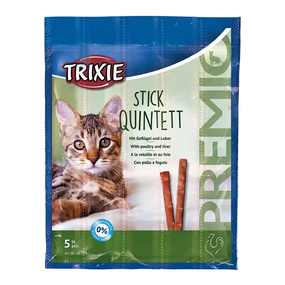 Лакомство для кошек Trixie PREMIO Quadro-Sticks домашняя птица 5 шт.