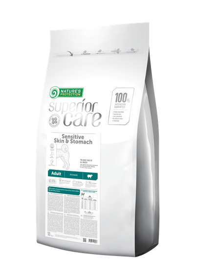 Корм Nature's Protection Superior Care Sensitive Skin & Stomach Adult All Breeds сухой для собак с чувствительным пищеварением 10 кг