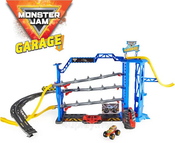 Spin Master Monster Jam Garage Playset and Storage. Гараж и трек для монстр-траков с лифтом, светом и звуками | Зображення 2
