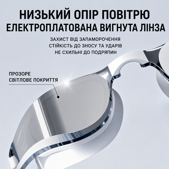 Набор для плавания Очки YUKE зеркальные с шапочкой, черно-белые - HD Anti-Fog, UV-защита, панорамный обзор | Зображення 5