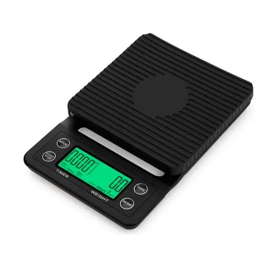 Ваги з таймером для кави Yieriy електронні для бариста з гумовим килимком / ваги настільні для кав'ярні, будинки, ресторанів | Зображення 1