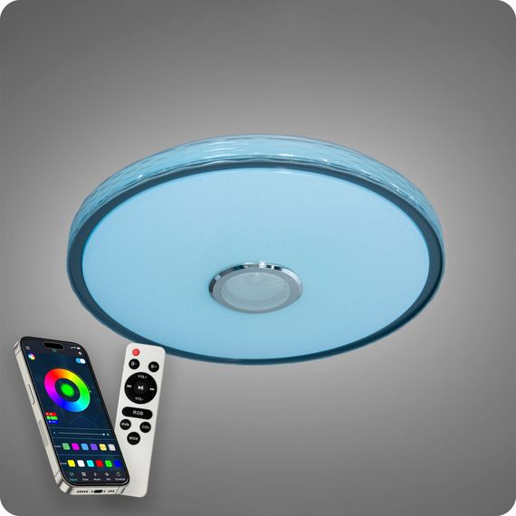 Люстра світлодіодна 517 Dlight RGB з пультом і  колонкою 80Вт Білий (02167) | Зображення 2