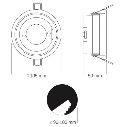 Світильник VIDEX під лампу GX53 врізний Чорний (VL-SPF28R-B) | Зображення 2