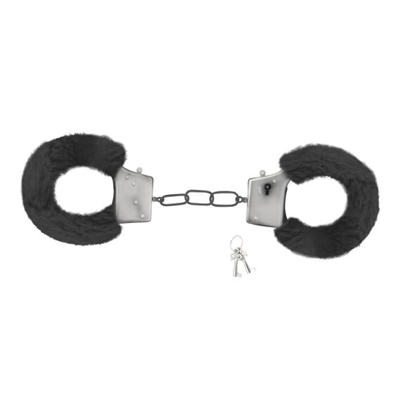 Наручники Love Cuffs Crushious металеві, з чорним хутром Sex Aura | Зображення 2