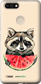 Чохол на Tecno Pop 2F B1F Єнотик з кавуном "4605u-2391-2448"