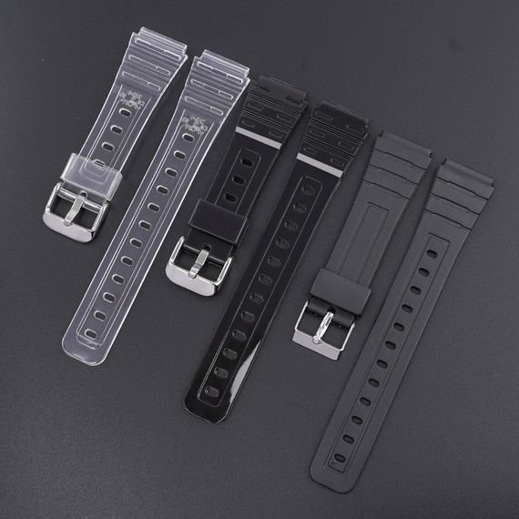 Ремінець для Casio G-Shock F-84/94/105, F-91W, AE1300 Jelly Transparent Silver | Зображення 2