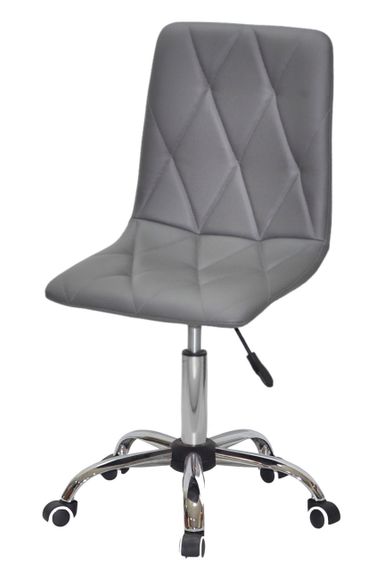 Стул с регулировкой высоты на хромированной крестовине с колесами Melvin (Fred) CH-Office Ø 570 мм экокожа цвет серый 701