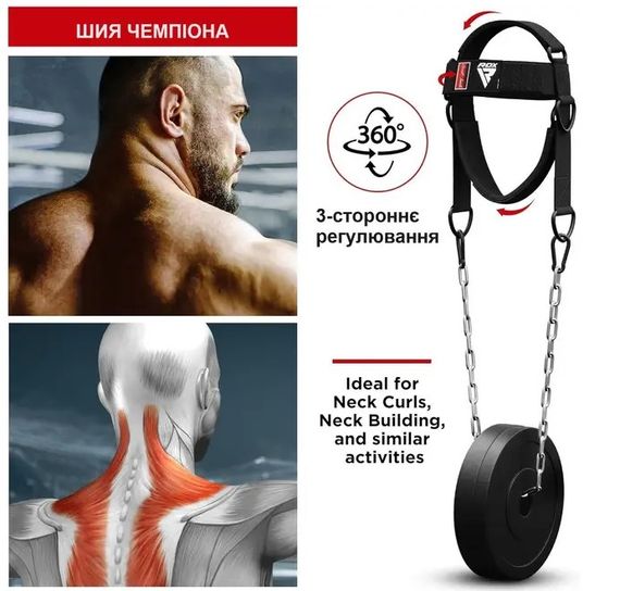Тяга для шиї RDX H2 Neck Harness Black Plus (WAN-H2B+) | Зображення 4