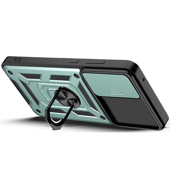 Ударостійкий чохол Camshield Serge Ring для Samsung Galaxy A54 5G TPU+PC, Шторка на камеру, Зелений | Зображення 1