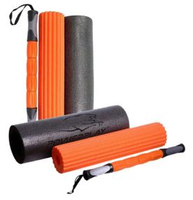 Масажний ролик (роллер) набір 3в1 PowerPlay 4022 Therapy Roller Чорно-помаранчевий (PP_4022)