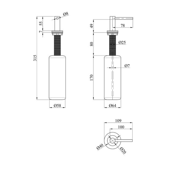Дозатор для миючого засобу Kroner KRP Spender - ECG039 (CV030011) | Зображення 1