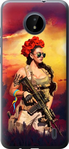 Чехол на Nokia C20 Украинка с оружием "5316u-2510-17620"