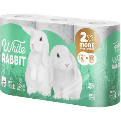 Туалетная бумага Grite White Rabbit 3 слоя 6 рулонов (4770023346046) - Топ Продаж!