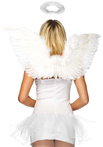 Набор аксессуаров «Ангел» Leg Avenue Angel Accessory Kit, крылышки из перьев, нимб | Зображення 1
