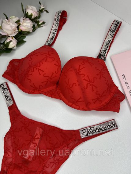 Кружевной комплект Виктория Сикрет со стразами Бюстгальтер На Поролоне, Кружевной Комплект Victoria's Secret | Зображення 2