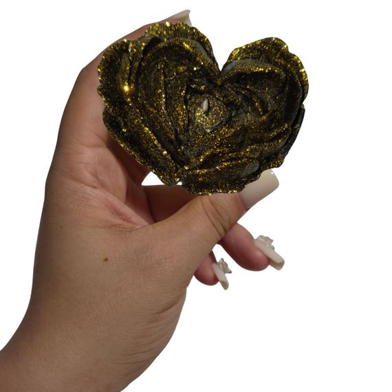 Свеча низкотемпературная в виде розы (шимер+глитер) GlowKink черная, L Sex Aura | Зображення 3