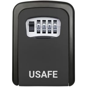 Антивандальний зовнішній міні сейф для ключів uSafe KS-04, з кодовим замком, настінний, Чорний (7532)