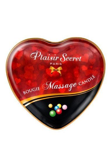Розпродаж!!! Масажна свічка-серце Plaisirs Secrets Bubble Gum (35 мл) (термін 05.2026) | Зображення 1