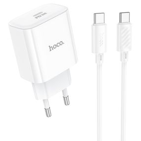 Набір СЗУ 110-240V HOCO C76A Pro+ Type-C кабель, USB-C, PD30W, кабель 1м, White, Box