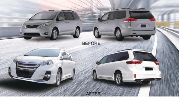 Комплект обвісів GBT для Toyota Sienna 2010-2020 рр | Зображення 1