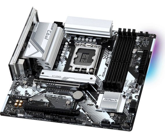 ASRock B760M PRO RS (1700/B760, 4*DDR5, 2xPCIex16, 4xSATAІІІ, 3xM.2, 2.5GLan, 7.1ch, mATX) | Зображення 4