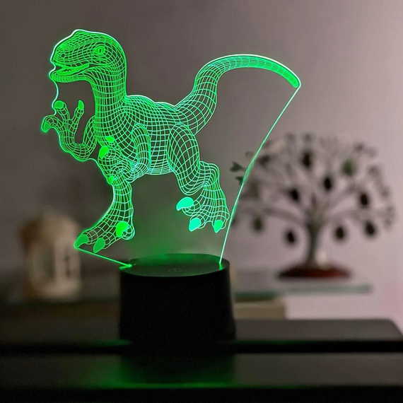 3D світильник нічник з пультом "Велецираптор 3"  3DTOYSLAMP