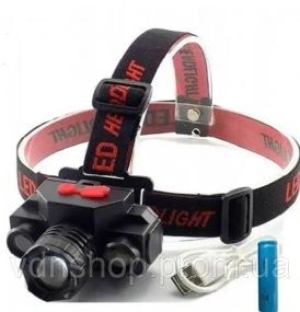 Налобный фонарь BL 1805 COB XPE 18650 USB Charge Аккумуляторный