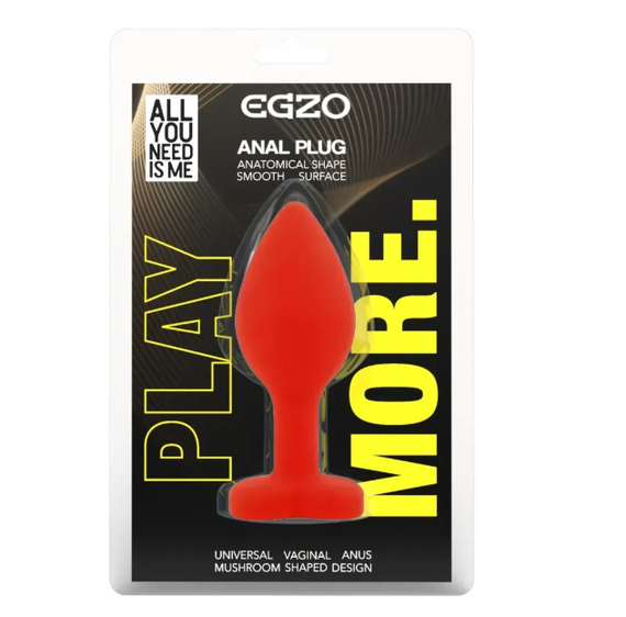 Силиконовая анальная пробка EGZO - Silicone Red Heart Plug Rainbow, size S Sex Aura | Зображення 3