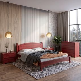 Двоспальне дерев&#039;яне ліжко Mebigrand Мангеттен Н Махонь 140х200 см (MBG-3403)