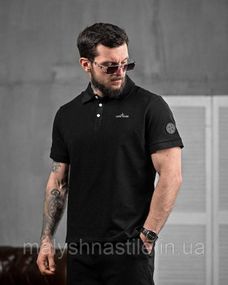 Мужская футболка поло Stone black 4 ДЛ6467