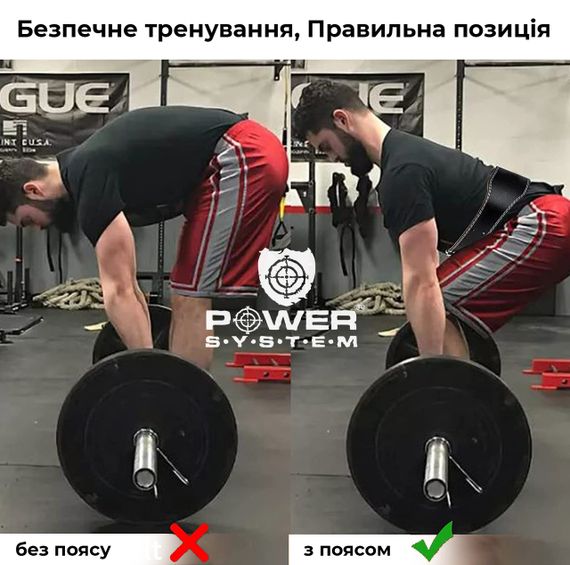 Пояс для важкої атлетики Power System PS-3100 Power шкіряний Black M | Зображення 7