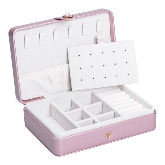 Скринька для прикрас з еко шкіри 16×11×4.7 см органайзер для ювелірних виробів HP-5-30PP | Зображення 2