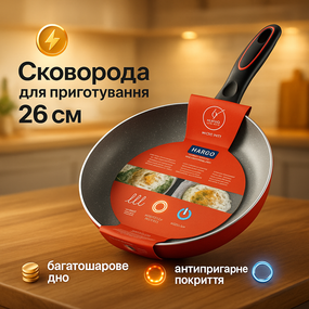 Сковороды с покрытием от пригорания, Сковорода для готовки на пару, Сковорода для готовки на индукции EV-74