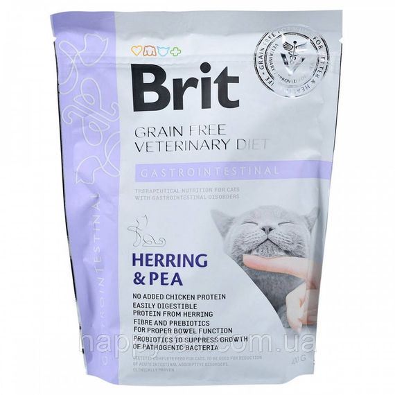 Корм сухий Brit Grain Free VetDiet Cat Gastrointestinal для котів з порушеним травленням з оселедцем лососем яйцем та горохо | Зображення 2