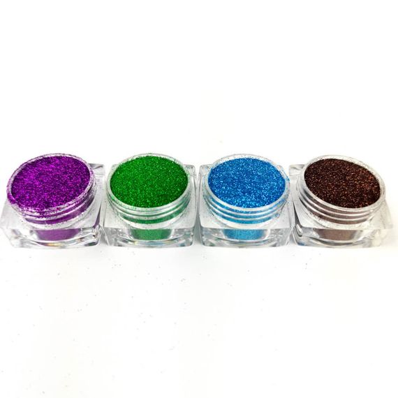 Набір гліттера для біо-тату «Базовий №3» glitter-set-4x-3, 4 кольори | Зображення 1