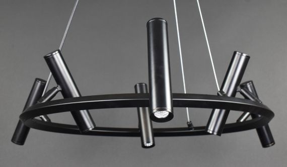 Люстра світлодіодна підвісна LED світильник для квартири на стелю лед 27743 Чорний 40-150х60х60 см. | Зображення 5