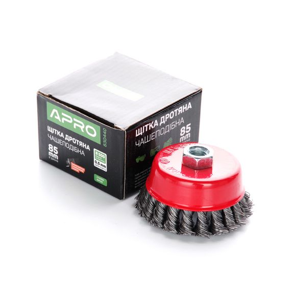 Щітка чаша сталеві витки 85 мм (УШМ) APRO 8304401 | Зображення 1