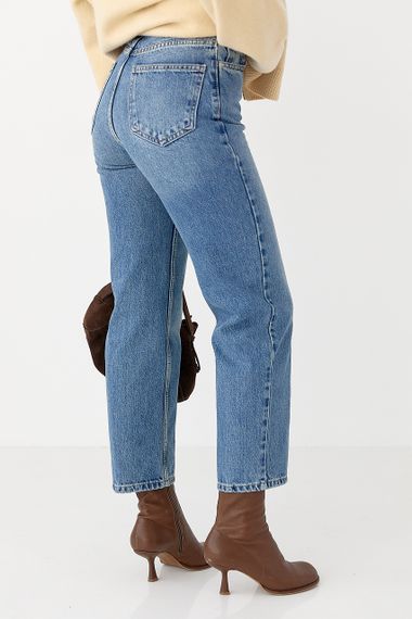 Мом-джинси з високою посадкою - синій цвет, 36р (є розміри) | Зображення 1