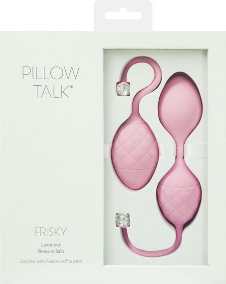 Розкішні вагінальні кульки PILLOW TALK - Frisky Pink з кристалом, діаметр 3,2 см, вага 49-75гр | Зображення 8