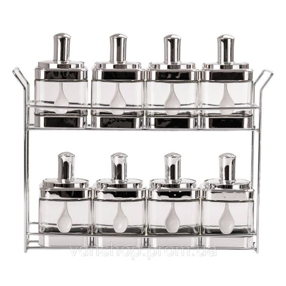 Банки для сыпучих продуктов набор из 8 шт стеклянные емкости для хранения с крышкой и ложкой HP531FS1034Y