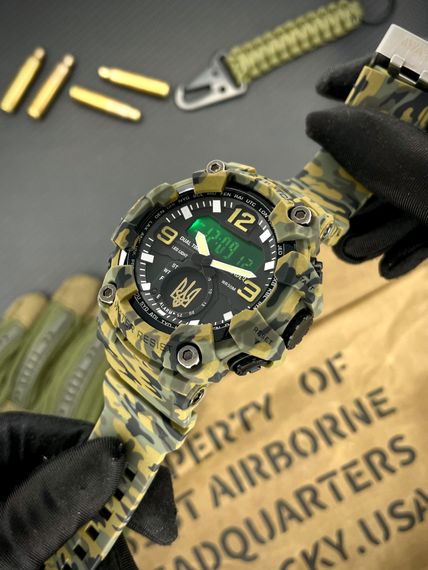 Чоловічий годинник Awarder 003 Тризуб золото Army Green | Зображення 1
