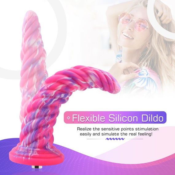 Фантазійний фалоімітатор 10.12″ для секс-машин Hismith Silicone Dildo rose Monster Series, KlicLok | Зображення 2