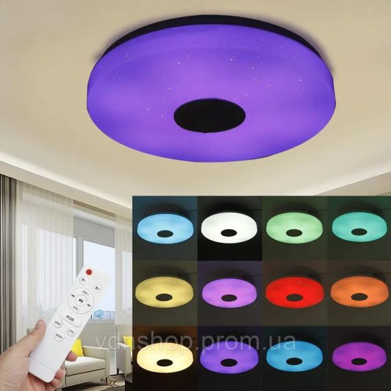38см світлодіодний RGB світильник стельовий bluetooth + пульт дистанційного керування | Зображення 2