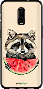 Чохол на OnePlus 6T Єнотик з кавуном "4605b-1587-2448"