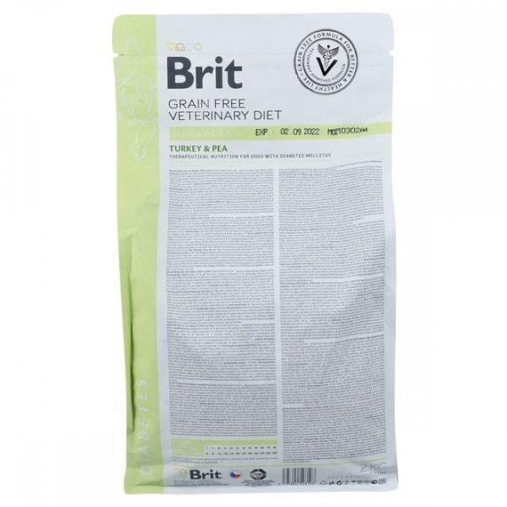 Корм сухий Brit Grain Free VetDiet Dog Diabetes для собак з цукровим діабетом з індичкою та горохом 2 кг | Зображення 5